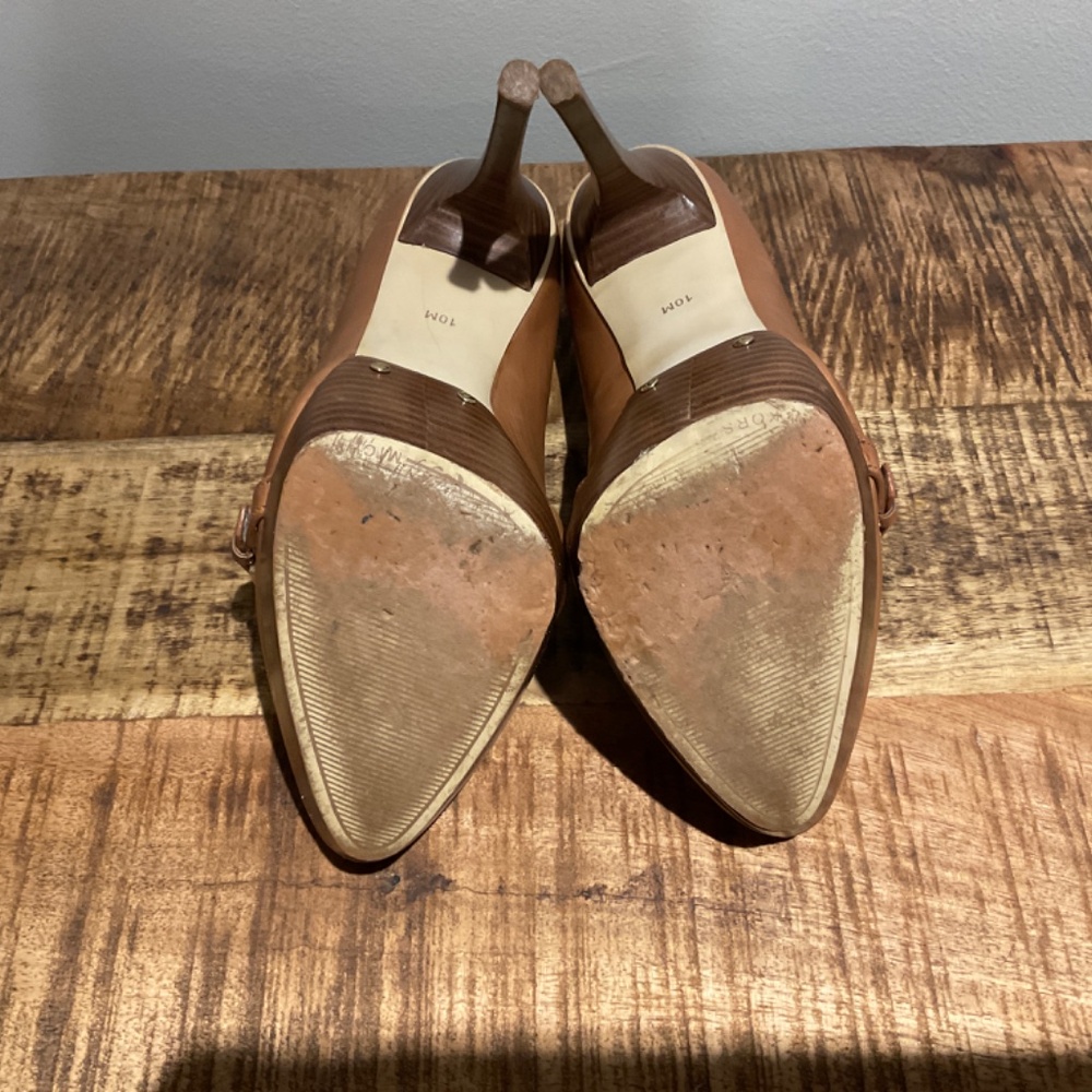 MICHAEL Michael Kors Tan LeatherBedford Platform Heels size 10 - Picture 10 of 12